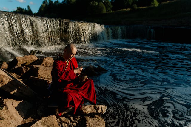 Monk with Tibetan Bowl | Zenified Healing